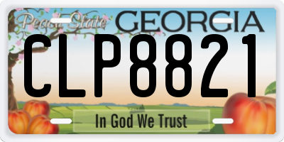 GA license plate CLP8821