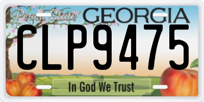 GA license plate CLP9475