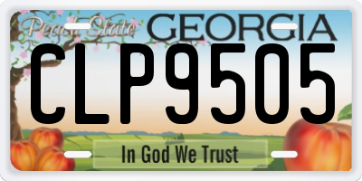 GA license plate CLP9505
