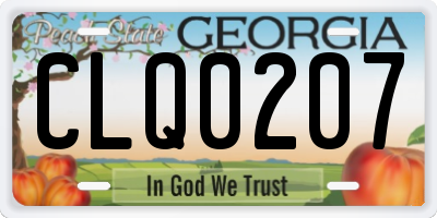 GA license plate CLQ0207