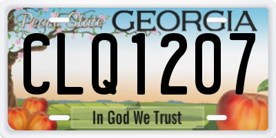 GA license plate CLQ1207