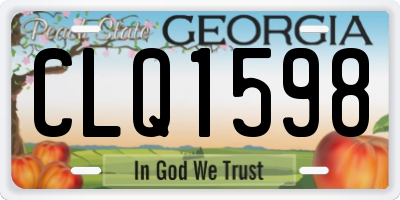 GA license plate CLQ1598