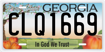 GA license plate CLQ1669