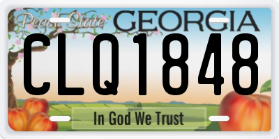 GA license plate CLQ1848