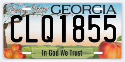 GA license plate CLQ1855