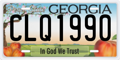 GA license plate CLQ1990