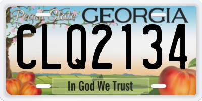 GA license plate CLQ2134