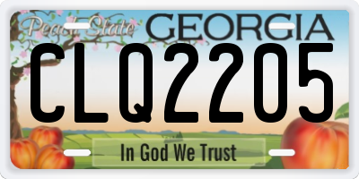 GA license plate CLQ2205