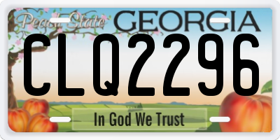 GA license plate CLQ2296