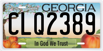 GA license plate CLQ2389