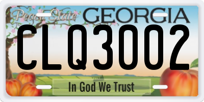 GA license plate CLQ3002