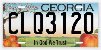 GA license plate CLQ3120