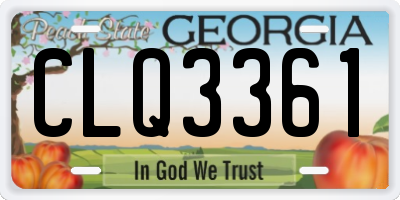 GA license plate CLQ3361