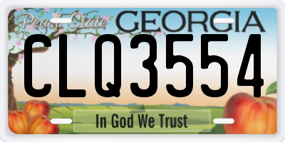 GA license plate CLQ3554
