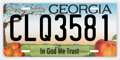 GA license plate CLQ3581