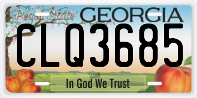 GA license plate CLQ3685