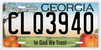 GA license plate CLQ3940