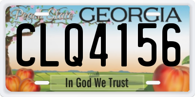 GA license plate CLQ4156