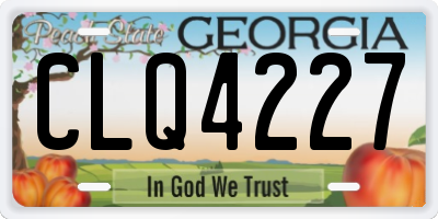 GA license plate CLQ4227