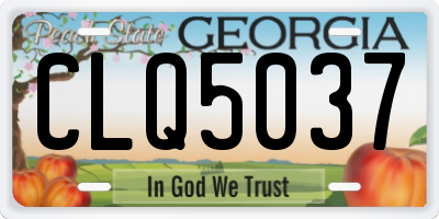 GA license plate CLQ5037