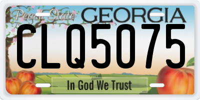 GA license plate CLQ5075