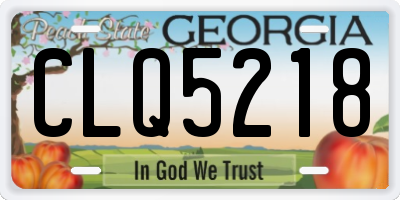 GA license plate CLQ5218