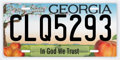 GA license plate CLQ5293