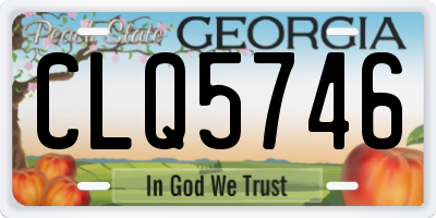 GA license plate CLQ5746