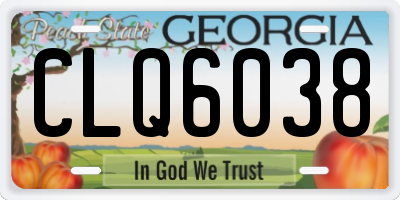 GA license plate CLQ6038