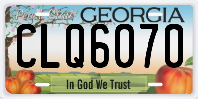 GA license plate CLQ6070