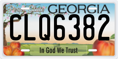GA license plate CLQ6382
