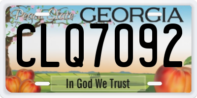 GA license plate CLQ7092