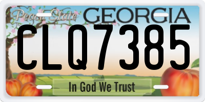 GA license plate CLQ7385