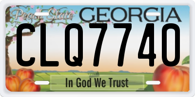 GA license plate CLQ7740