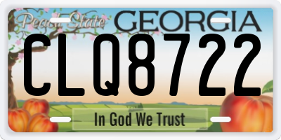 GA license plate CLQ8722