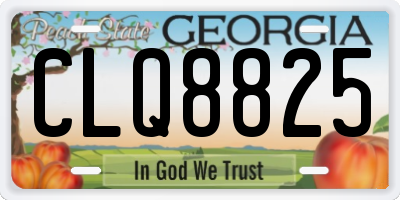 GA license plate CLQ8825
