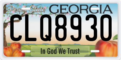 GA license plate CLQ8930