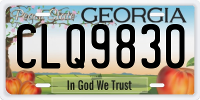 GA license plate CLQ9830