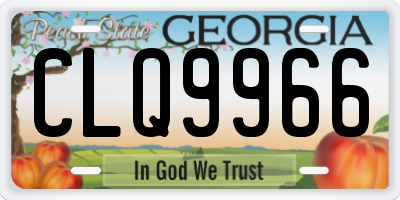 GA license plate CLQ9966