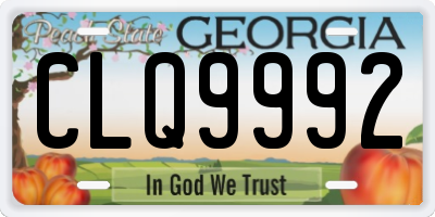 GA license plate CLQ9992