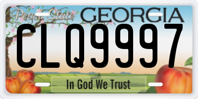 GA license plate CLQ9997