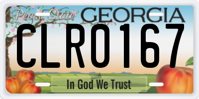 GA license plate CLR0167