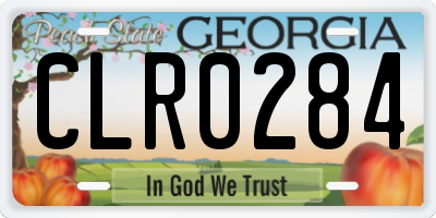 GA license plate CLR0284