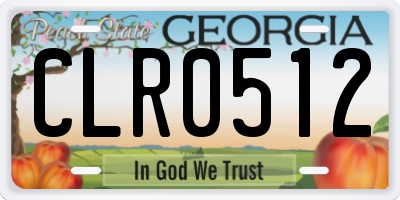 GA license plate CLR0512