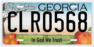 GA license plate CLR0568