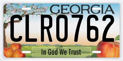GA license plate CLR0762