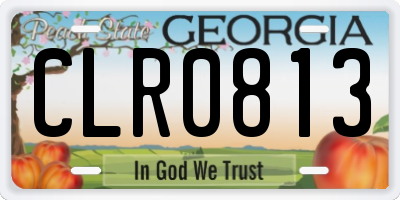GA license plate CLR0813
