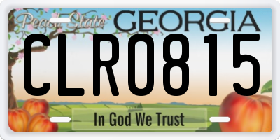 GA license plate CLR0815