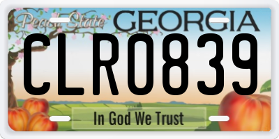 GA license plate CLR0839