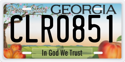 GA license plate CLR0851